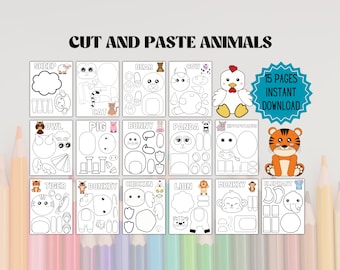 Cut and Paste Activities | Cut and Paste Printable | Cut and Paste Kids | Cut and Paste Animals | Scissor Skills | Cutting Practice