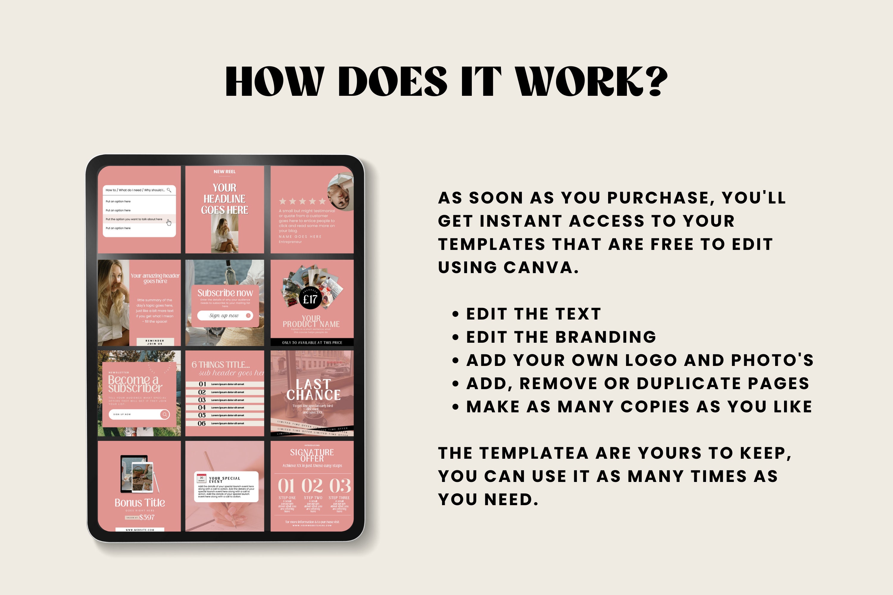 Course Templates Canva Online Course Content Template Canva Template ...