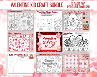 Valentine Craft | Kids Valentine Craft | Valentines Craft Kit | Valentine Printable | Craft Kit for Kids | DIY Valentine Craft