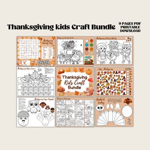 Thanksgiving Toddler Craft | Thanksgiving Kids Craft Bundle | Thanksgiving Arts and Crafts for Kids | Thanksgiving Crafts for Kids