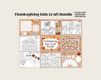 Artisanat pour tout-petits de Thanksgiving | Ensemble d’artisanat pour enfants de Thanksgiving | Arts et artisanat de Thanksgiving pour les enfants | Artisanat de Thanksgiving pour les enfants