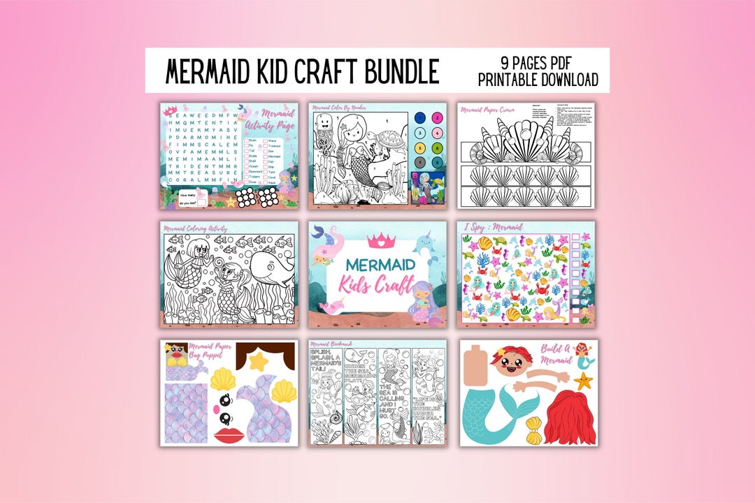 Mermaid Printable | Mermaid Coloring Printables | Mermaid Party Crafts ...