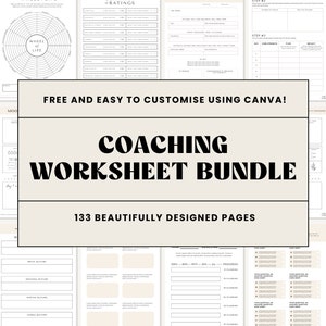 Coaching Template Canva | Canva Templates Coach | Workbook Canva Template Coach | Coaching Workbook Template | Coaching Worksheets