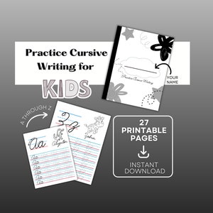 Cursive Writing Practice Sheets | Printable Writing Practice Sheets | Handwriting Practice | Letter Trace | Writing Letters Practice Sheets