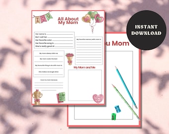 Mothers Day Print Out | Mothers Day Activities Printables | Mothers Day Activities for Kids | Mothers Day Gifts from Preschoolers