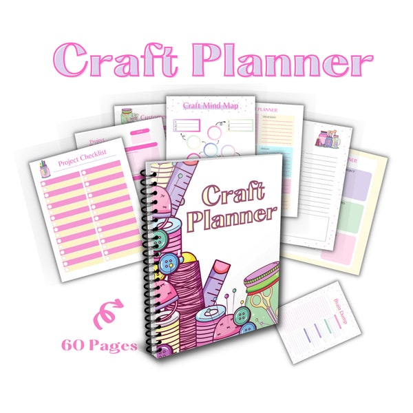 Craft Business Planner | Crafting Planner | Craft Planner Printable | Craft Project Planner | Craft Organization | Craft Journal