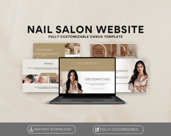 Nail Tech Website | Nail Tech Acuity | Canva templates | Nail Booking Website | Nail Salon Website Canva Template | Nail Business Website