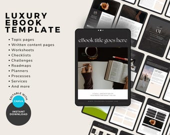 Minimalist eBook Template Canva | Editable Canva Ebook Template | Coaching Workbook | 150 Page Workbook (Digital Download)