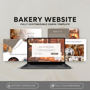 Bakery Website Template Canva | Bakery Website | Canva Template | Bakery Canva Website | Cake Website | Canva Pastry Website | Baked Goods