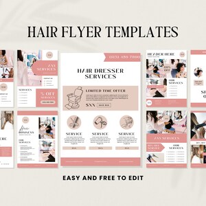 Hair Flyer Template Business Pink | Hair Stylist Flyer | Hair Salon Flyer | Hair Flyer Bundle | Hair Flyers Template Business