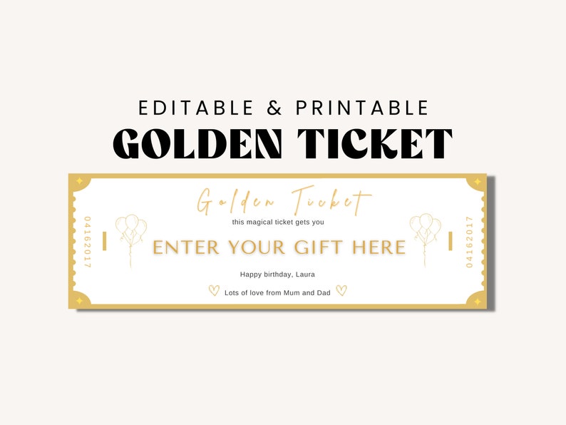 Downloadable Ticket Template Golden Ticket Template Canva Ticket Downloadable Ticket Template Golden Ticket Template Canva Ticket