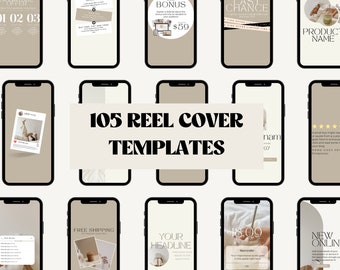 Instagram Reel Cover Templates | 105 Canva Designs (Digital Download)