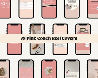 78 Pink Coach Reel Covers | Canva Templates (Digital Download)