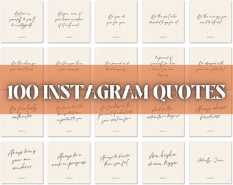 100 Instagram Motivational Quotes | Canva Templates (Digital Download)