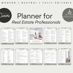 Real Estate Planners | Real Estate Planner Printable | Checklist Real Estate | Realtor Checklist | Real Estate Template | Checklist Template