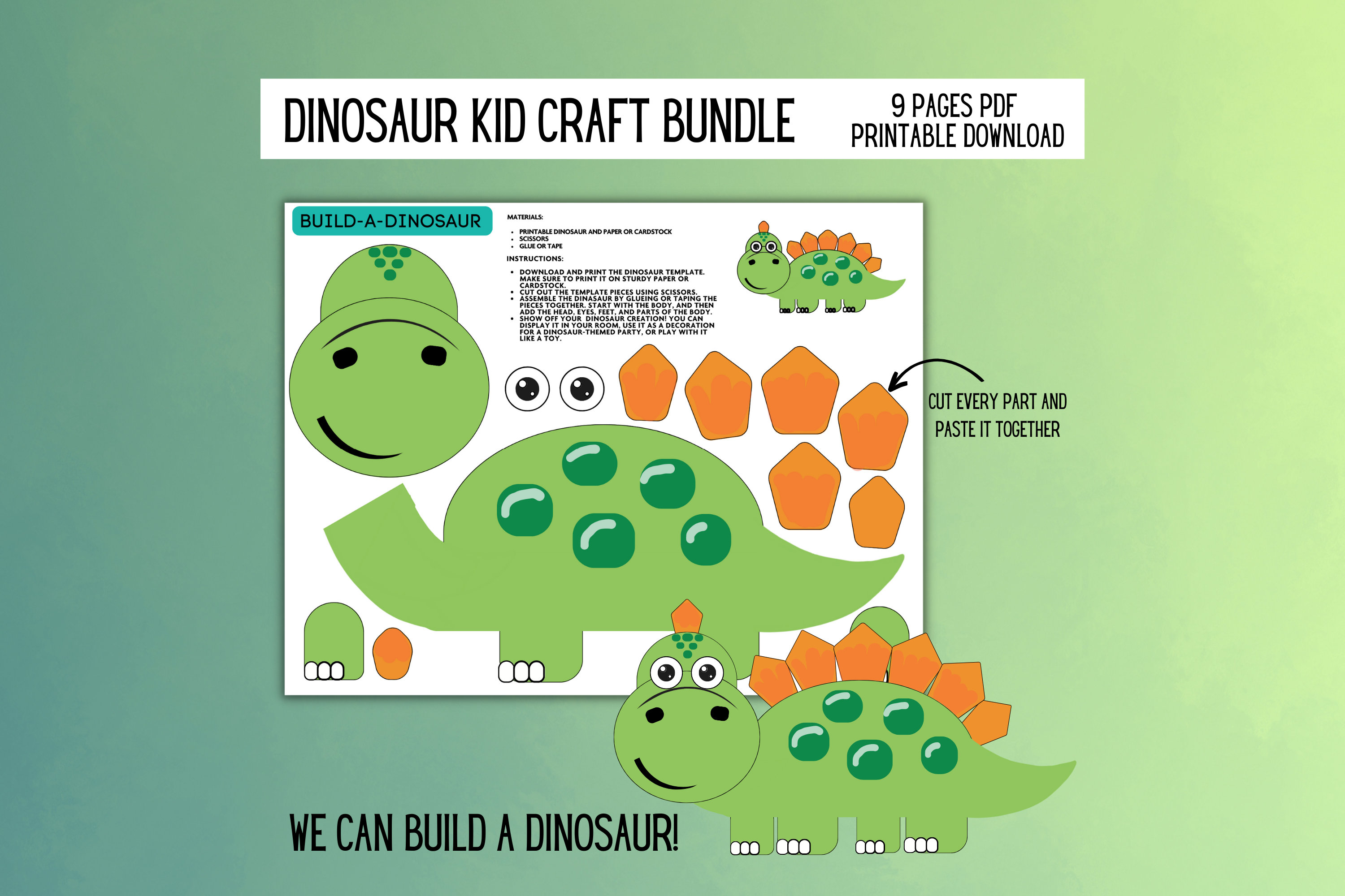 Dinosaur Craft for Kids Dinosaur Craft Printable Dinosaur Printable ...