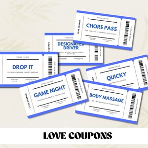 Template for Love Coupons | Love Coupons Book | Printable Love Coupons | Love Coupon Template | Printable Coupons | Love Coupon for Him