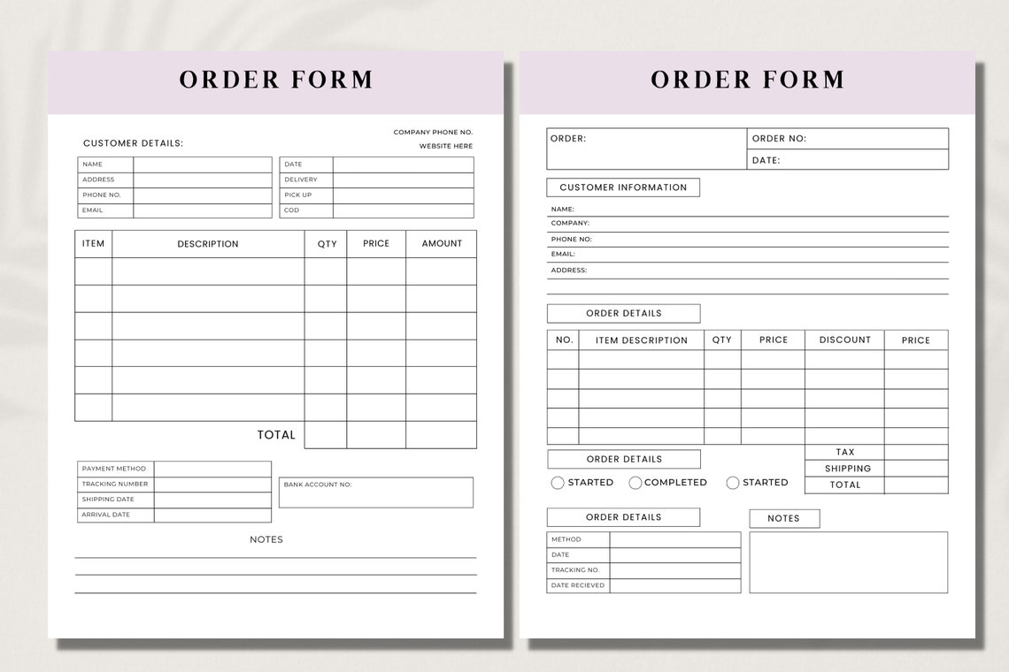 Order Form Template Simple Order Form Template Order Form Template