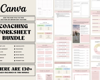Coaching Template Canva | Canva Templates Coach | Workbook Canva Template Coach | Coaching Workbook Template | Coaching Worksheets