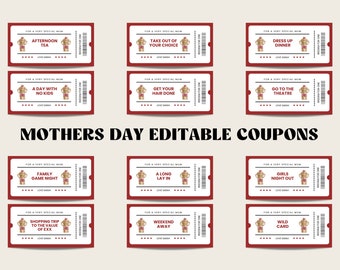 Mothers Day Gift Coupon Template Printable Mothers Day Gift Coupon Card ...