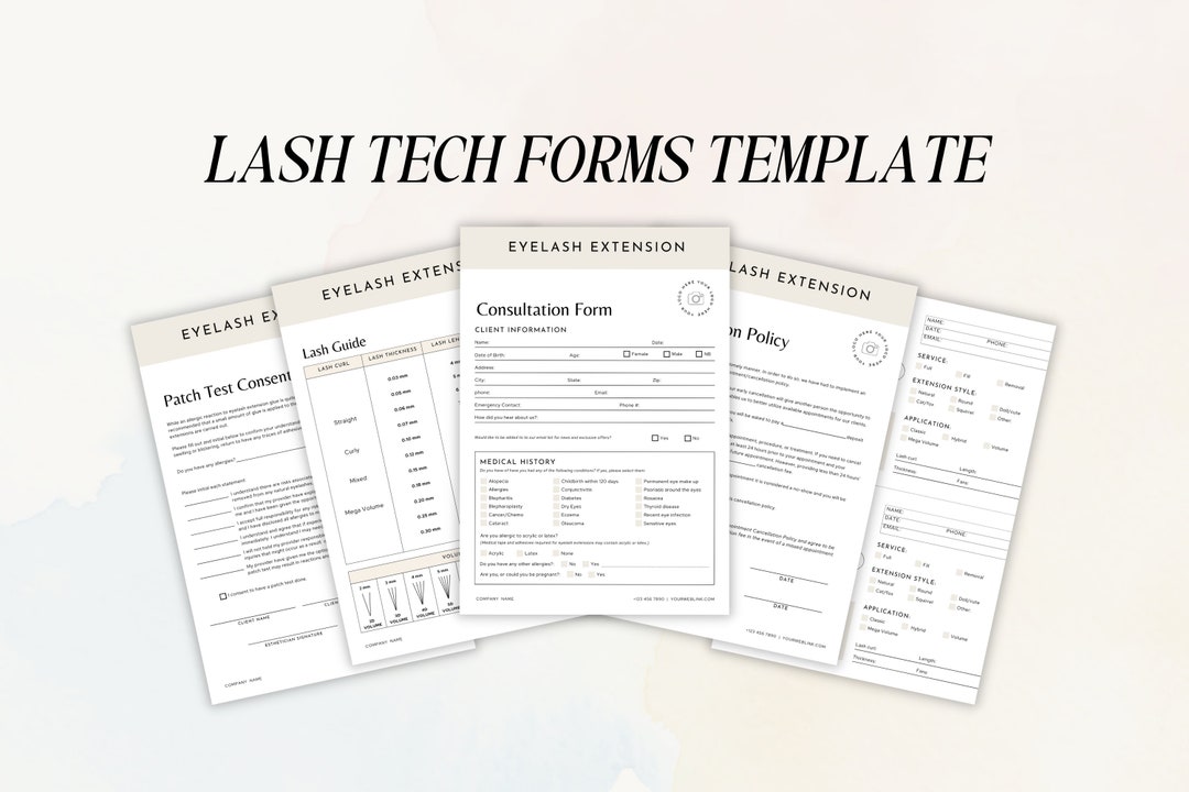 Lash Extension Form Bundle Eye Lash Extension Forms Lash Consent Form