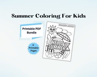 Summer Adventure Coloring Page for Kids (digital Download) - Etsy