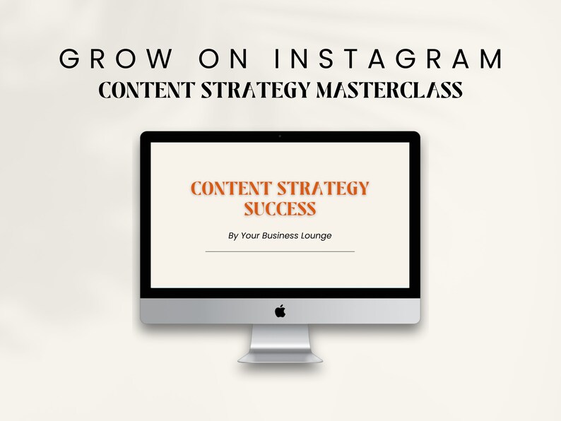 Puede incluir: Una pantalla de ordenador que muestra una masterclass de marketing digital titulada "Content Strategy Success" de Your Business Lounge. El texto est&aacute; en una fuente sans-serif blanca sobre un fondo negro. El t&iacute;tulo est&aacute; en color naranja quemado.