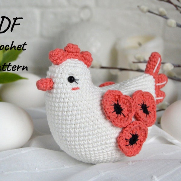 DIY PDF crochet amigurumi pattern Easter Chickens | Crochet hens tutorial | Crochet eggs pattern