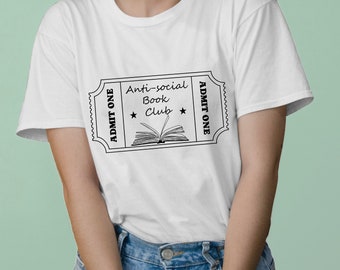 Antisocial Book Club SVG, Book Club Cutting File, SVG files for Cricut, Book Lover svg, Book Lover png