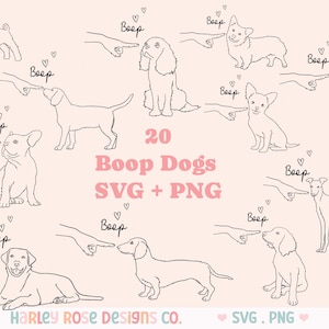 Dog Boop SVG-bundel, schattige hond SVG, hondenrassen SVG-bestanden voor Cricut, honden png, hondenliefhebber gesneden bestand, puppy, hond clipart, huisdier Svg, hond moeder png
