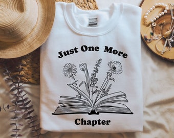 Just One More Chapter SVG, Readers Cutting File, SVG files for Cricut, Book Lover svg, Book png, Floral Book SVG