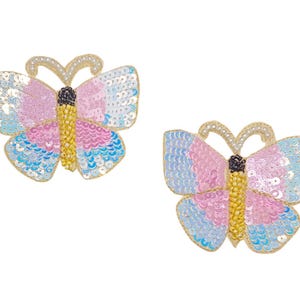 Butterfly Applique Patches Made with Artificial Pearl, Beads & Sequins Suitable for Clothing, Accessories, Home Decor and Crafts Decoration.