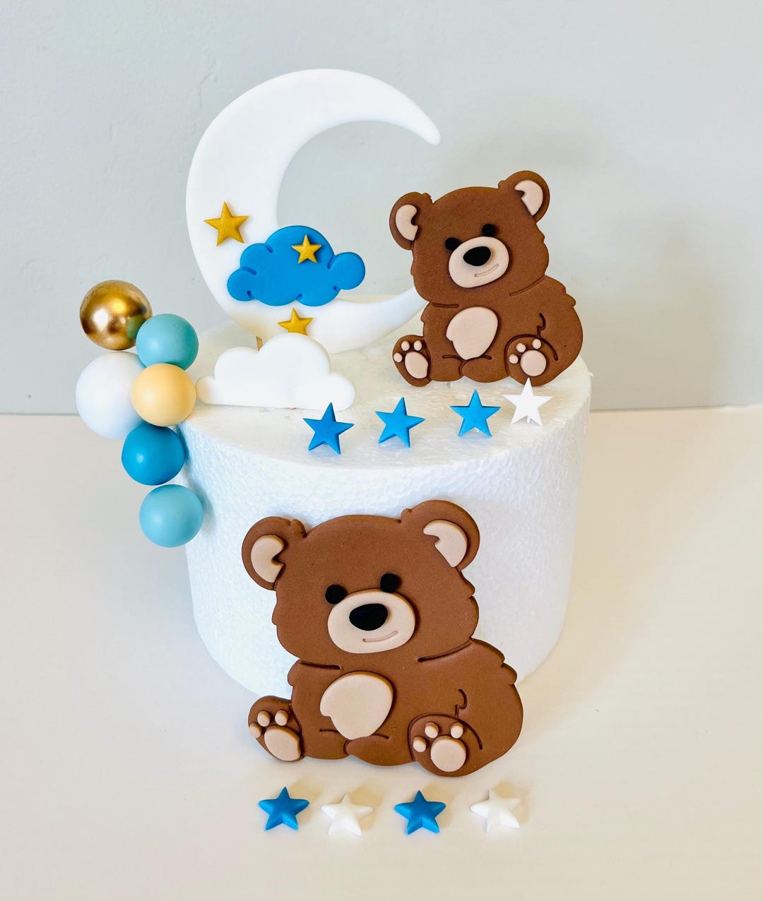 Teddy Bear Cake Topper Baby Shower Decorations, Edible Fondant - Etsy