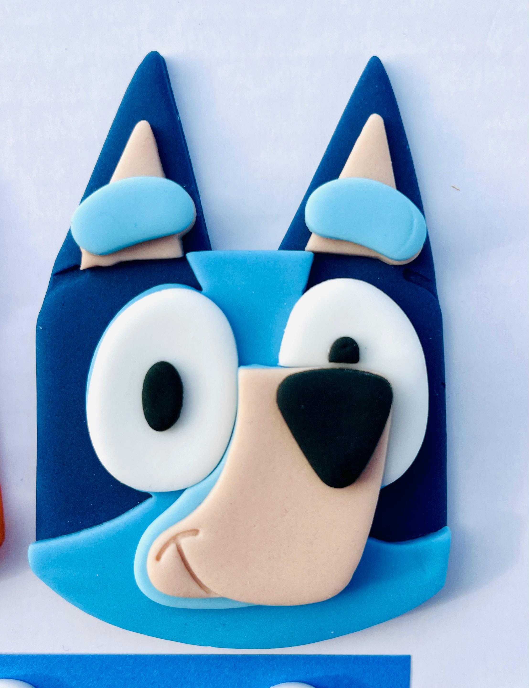 Bluey Fondant Cake Topper with Clouds