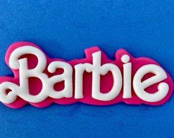 Barbie Logo cake topper for edible birthday cake Barbie birthday cake decorations Barbie fondant cake decorations