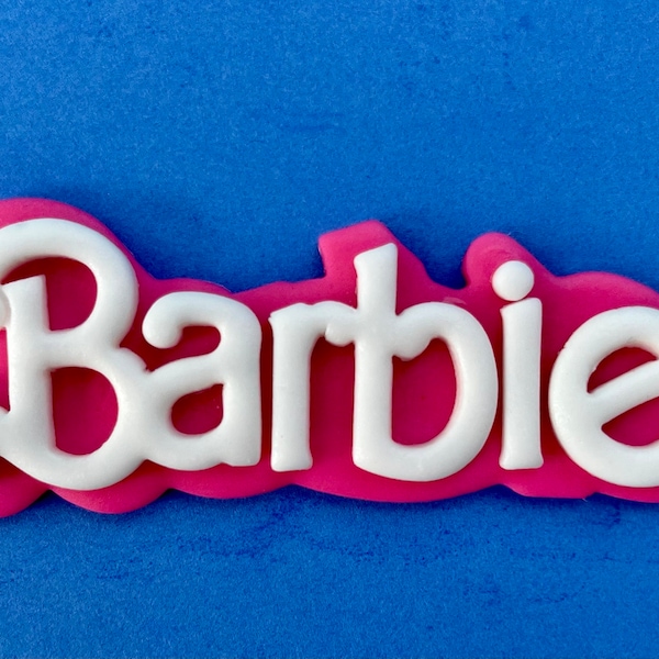 Barbie Logo cake topper for edible birthday cake Barbie birthday cake decorations Barbie fondant cake decorations