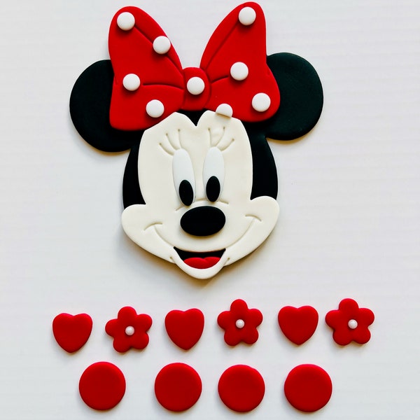 Minnie Mouse Cake Topper Minnie Mouse birthday Minnie Mouse Birthday Cake Decorations Fondant