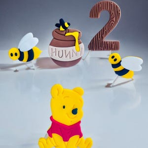 Winnie the Pooh Cake Topper Baby Winnie the Pooh cake decor, edible fondant