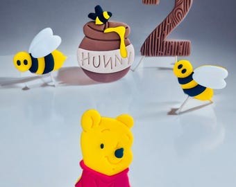 Winnie the Pooh Cake Topper Baby Winnie the Pooh cake decor, edible fondant