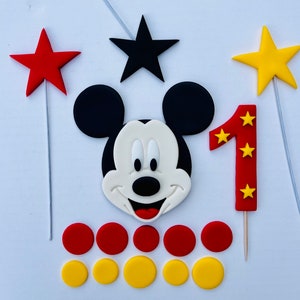 Mickey Mouse cake topper Mickey Birthday Cake edible fondant