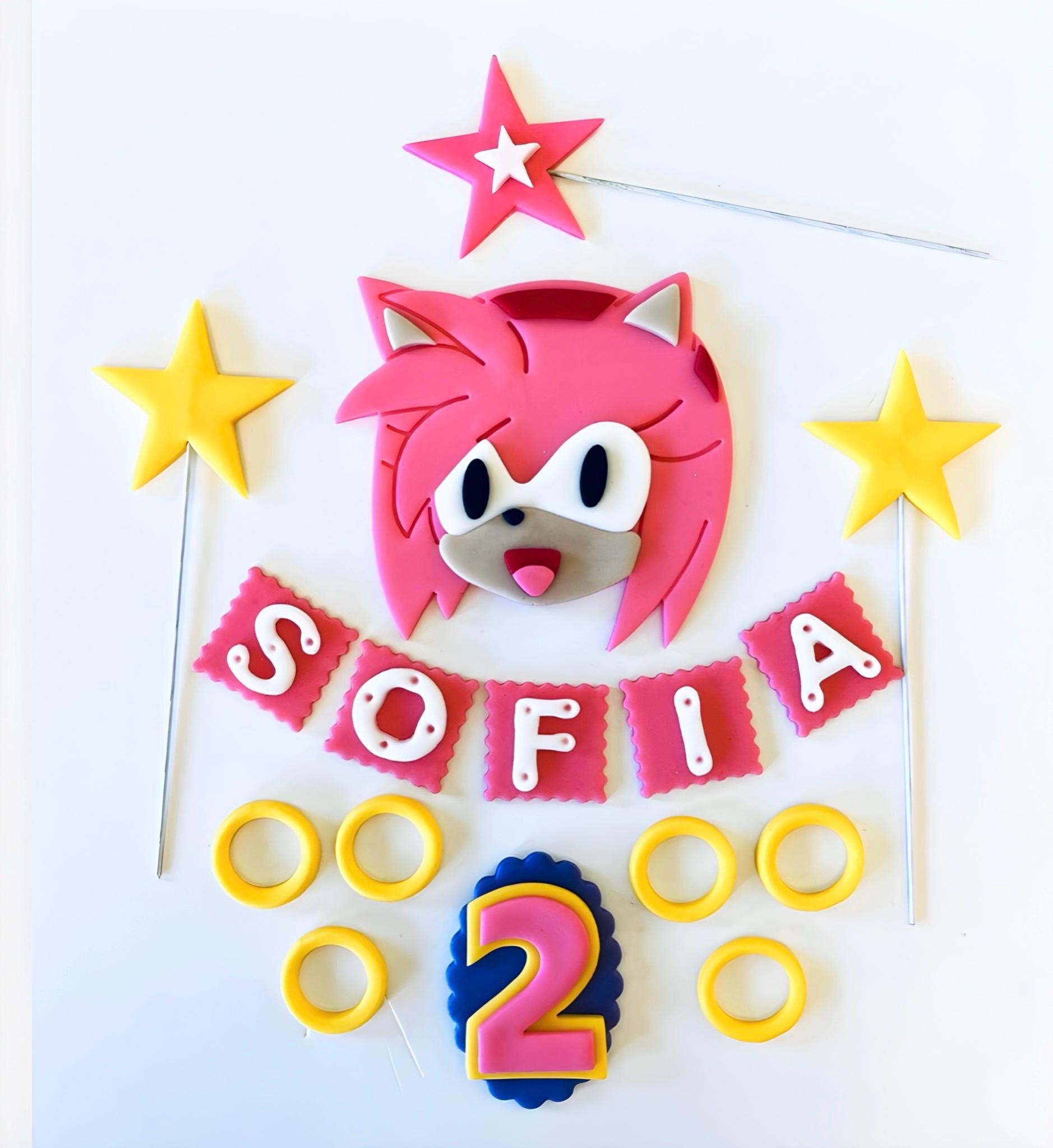 Amy Rose Cake Topper Birthday Cake Decorations, Edible Fondant - Etsy