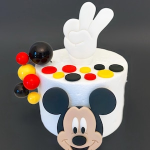 Mickey Mouse cake topper Mickey Mouse Birthday Cake Decor, fondant, edible