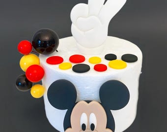 Mickey Mouse Cake Topper, Birthday Cake Decorations, fondant