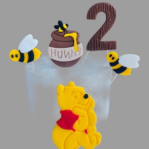 Winnie the Pooh Cake Topper  Winnie the Pooh birthday cake decor baby shower cake edible fondant