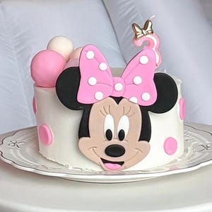 Minnie Mouse cake topper Minnie Mouse Birthday Cake edible fondant