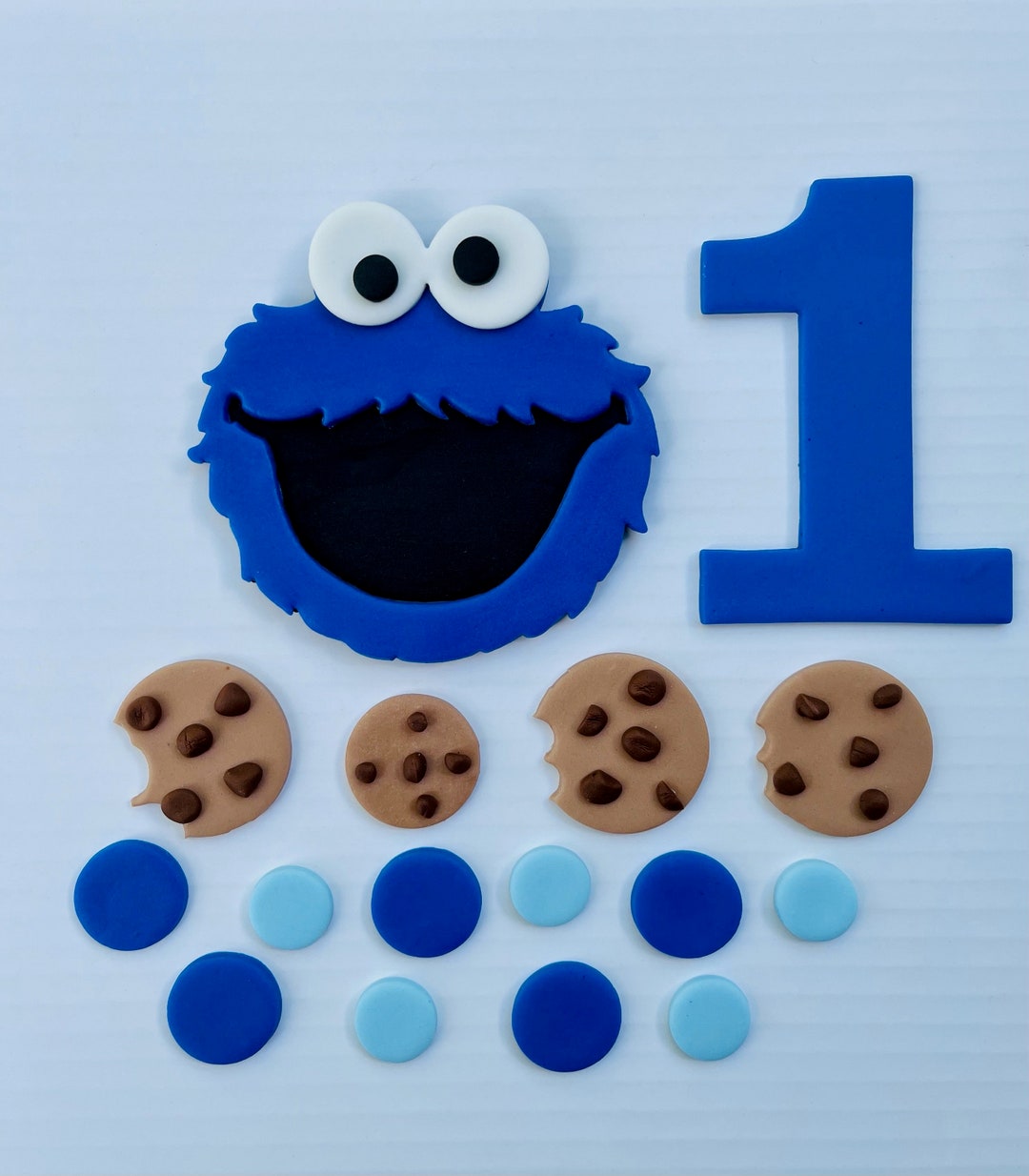 Cookie Monster Cake Topper Birthday Cake Fondant Sesame - Etsy