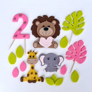 Safari animal cake topper Safari Cake Topper cake decor, edible fondant