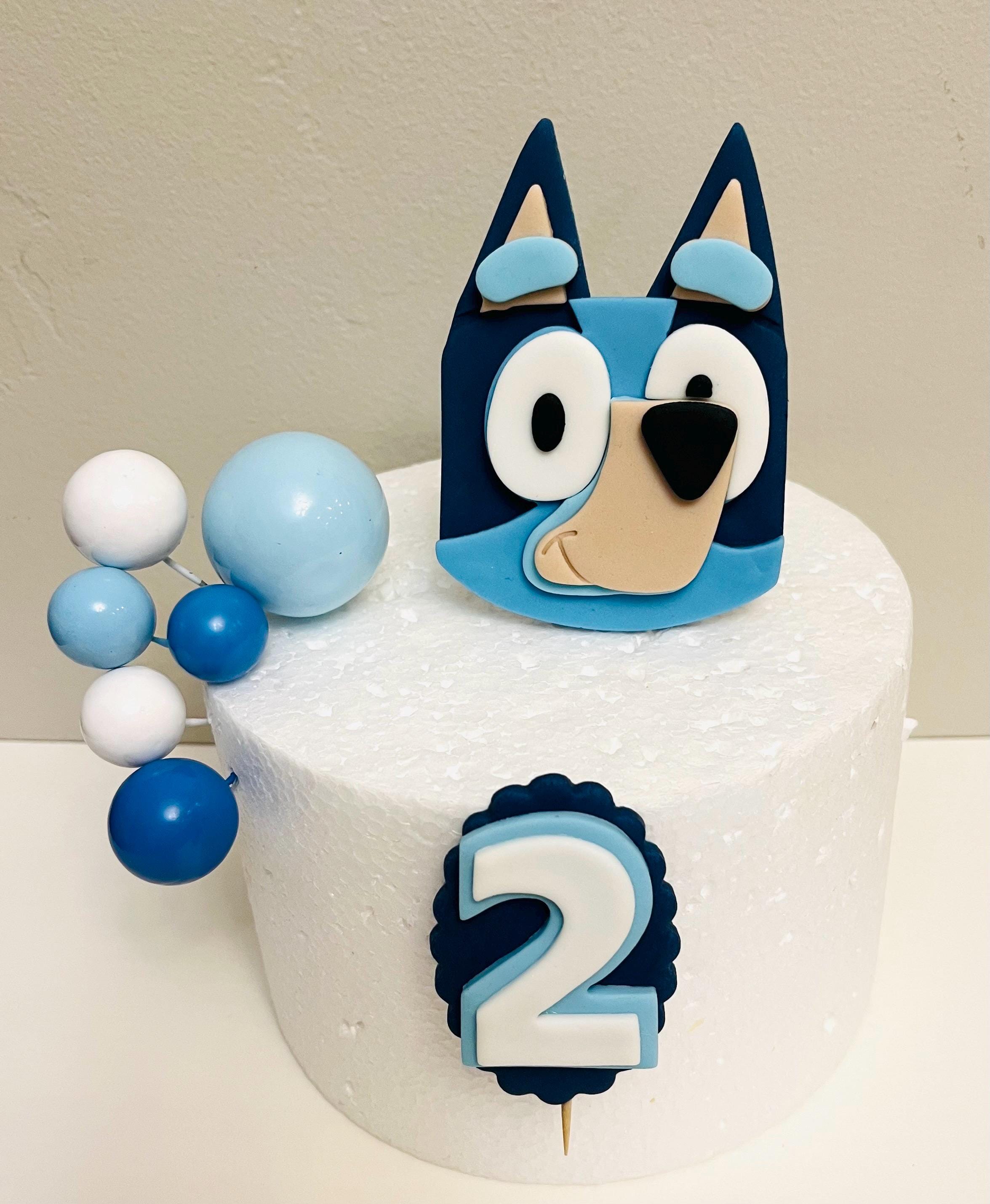 Bluey Fondant Cake Topper with Clouds