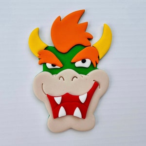 Bowser cake topper, Bowser birthday cake, Bowser birthday cake decorations, fondant