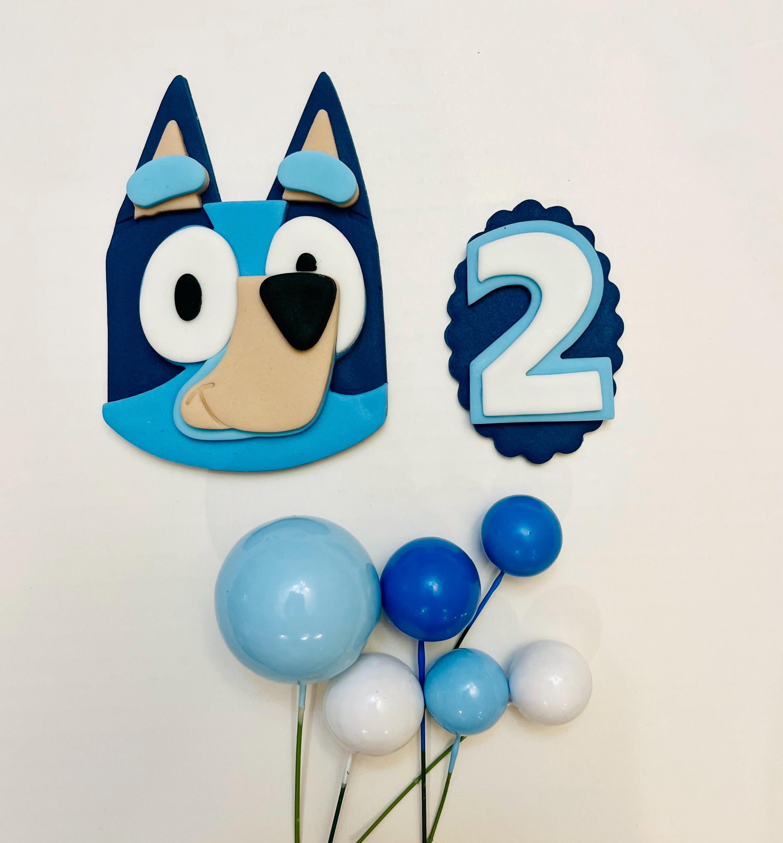 Bluey Fondant Cake Topper with Clouds
